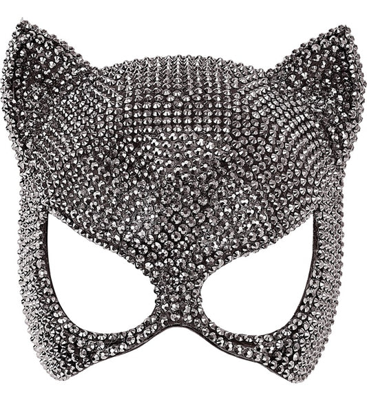 Strass Katzenmaske mit funkelnden Steinen für Fasnacht und Karneval