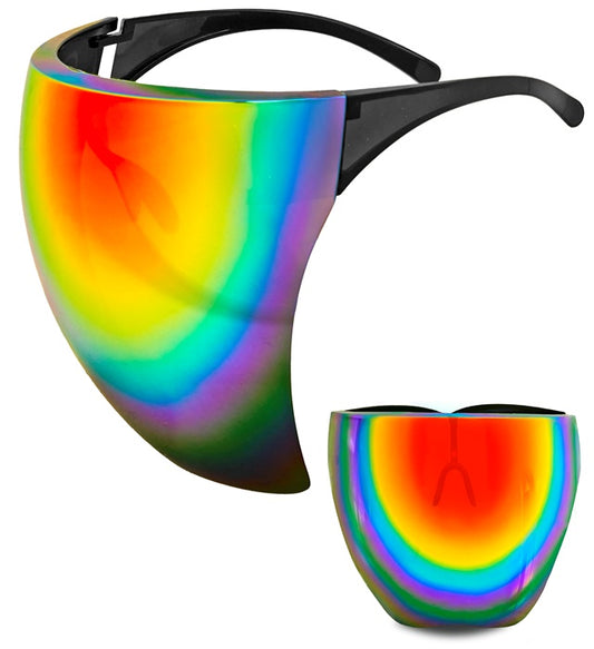 Gesichtsvisier mit verspiegeltem Regenbogen-Glas