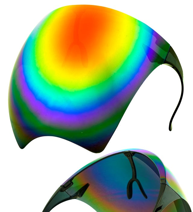 Gesichtsvisier mit verspiegeltem Regenbogen-Glas