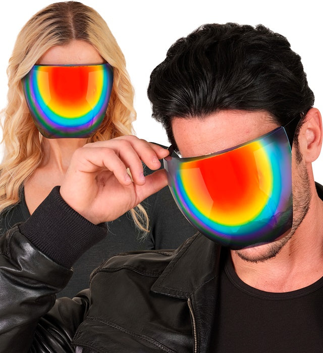Gesichtsvisier mit verspiegeltem Regenbogen-Glas