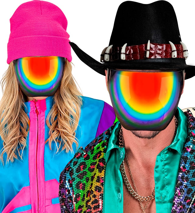 Gesichtsvisier mit verspiegeltem Regenbogen-Glas