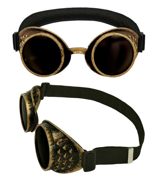 Antik goldene Steampunk Brille im Vintage-Stil