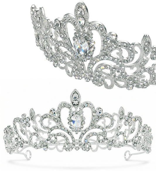 Strass Tiara mit funkelnden Steinen für Fasnacht und Mottopartys