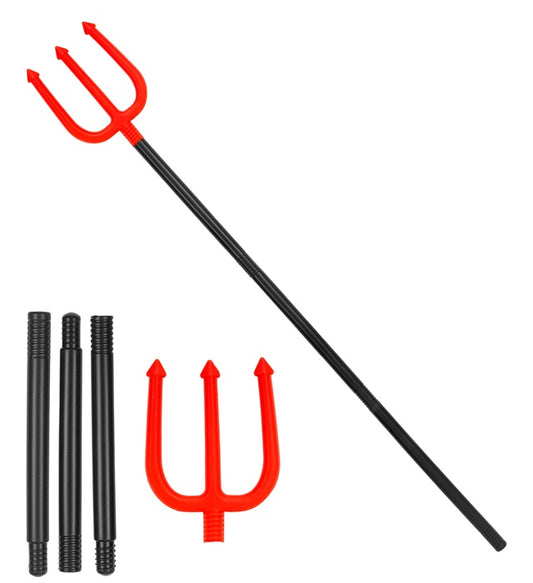 Zerlegbarer Dreizack 112 cm als Kostümzubehör für Fasnacht und Halloween