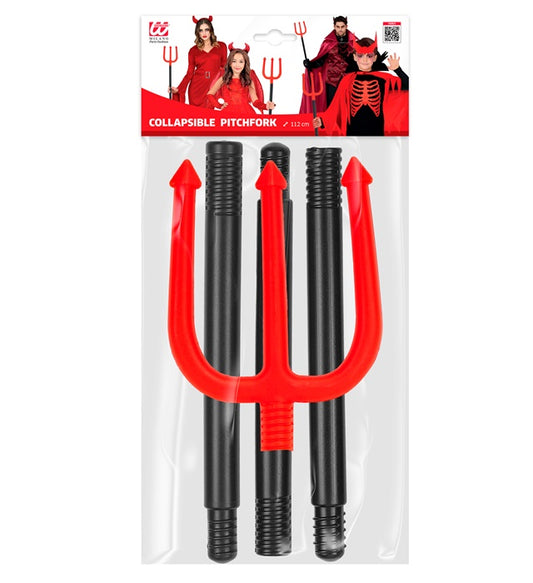 Zerlegbarer Dreizack 112 cm als Kostümzubehör für Fasnacht und Halloween