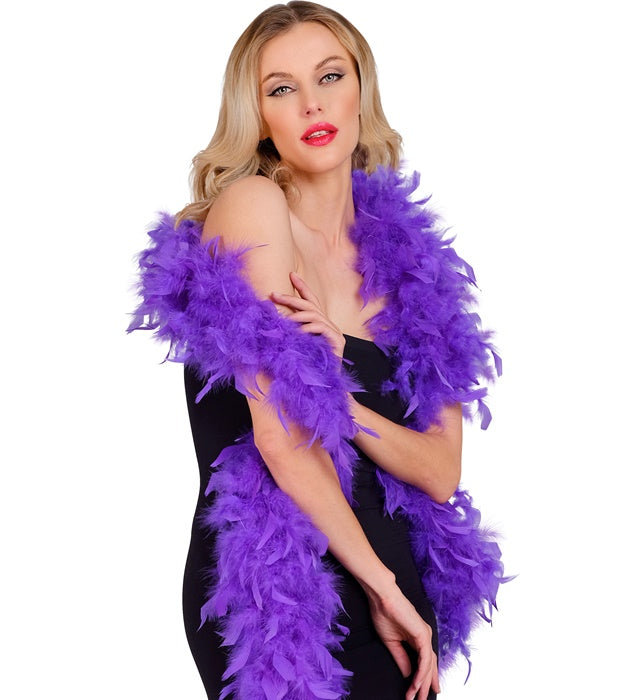Violette Federboa 1,80 Meter lang für Fasnacht und Halloween
