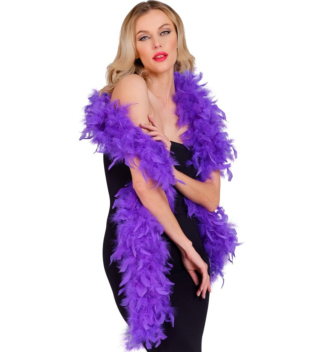 Violette Federboa 1,80 Meter lang für Fasnacht und Halloween