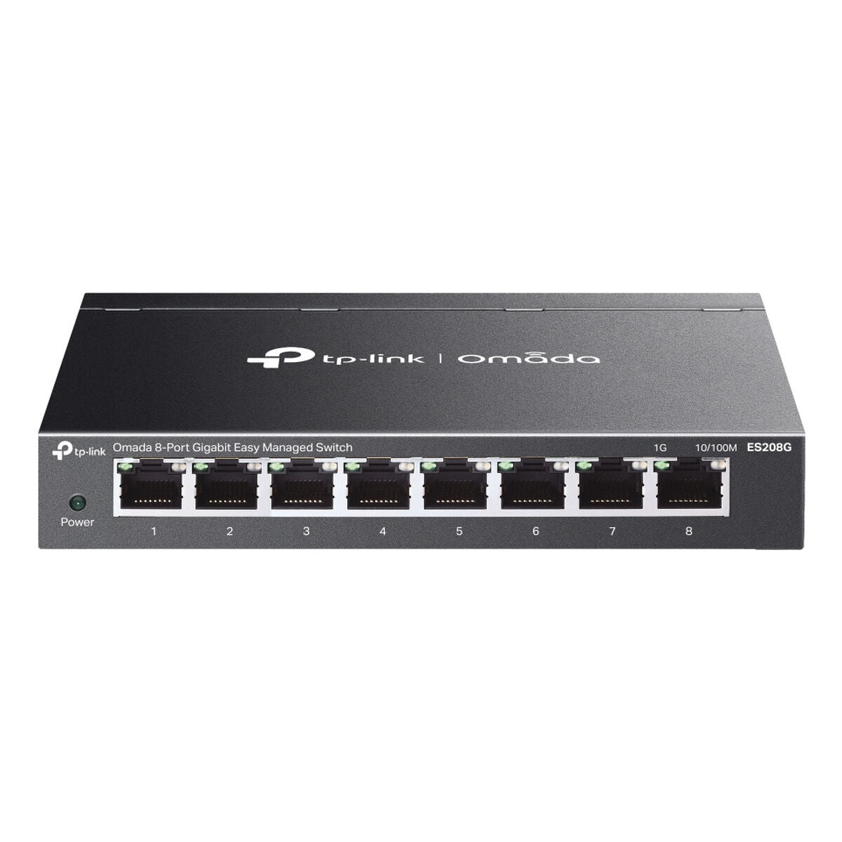 TP-Link ES208G Gigabit-Switch mit 8 RJ45-Ports – Rückansicht