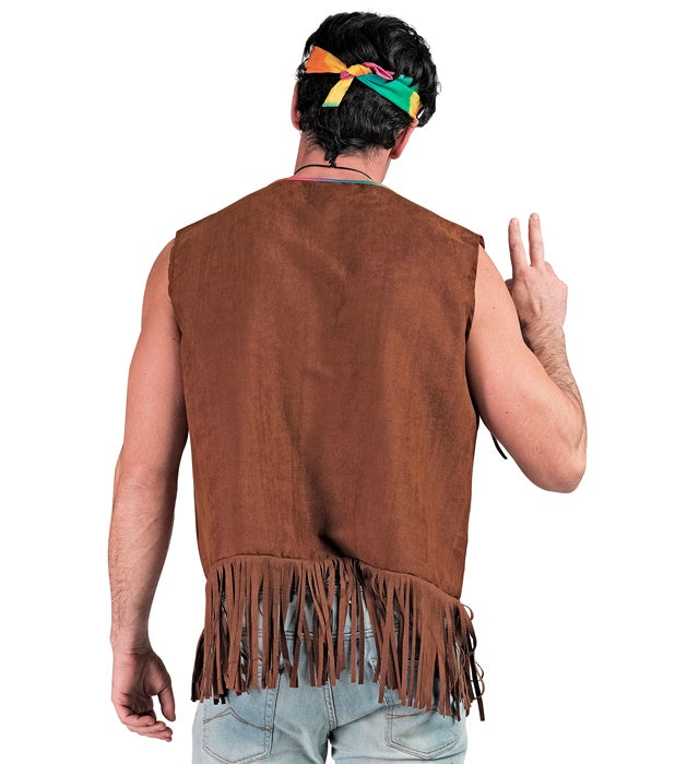 Bunte Hippie-Weste im Retro-Stil für Fasnacht und Karneval