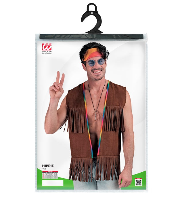 Bunte Hippie-Weste im Retro-Stil für Fasnacht und Karneval