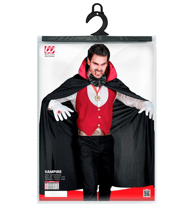 VAMPIR (Weste, Kummerbund, Fliege, Kette mit Medaillon, Handschuhe, Umhang)