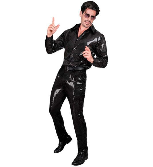 Schwarze Paillettenhose für Fasnacht und Karneval mit funkelndem Glanz