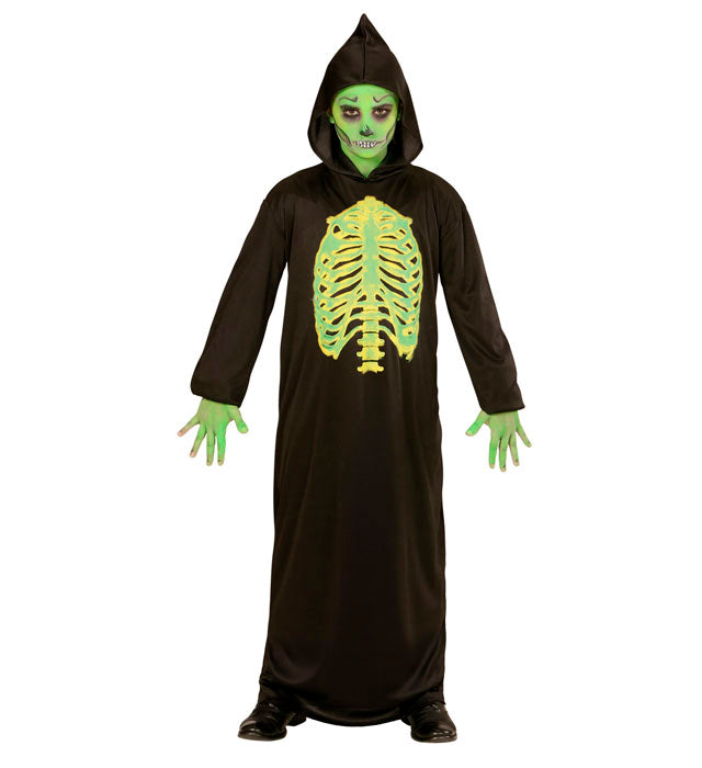 TOXIC REAPER schwarze Robe mit Kapuze für Fasnacht und Halloween