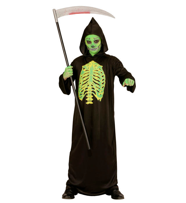 TOXIC REAPER schwarze Robe mit Kapuze für Fasnacht und Halloween