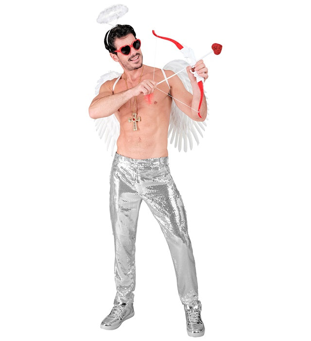Silberne Paillettenhose für Fasnacht und Karneval mit glitzerndem Design