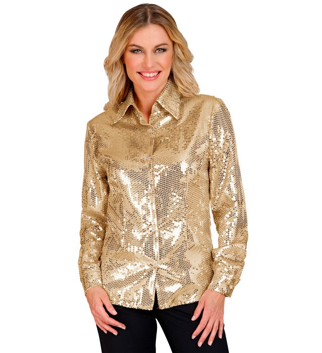 Goldene Paillettenbluse für Fasnacht und Karneval