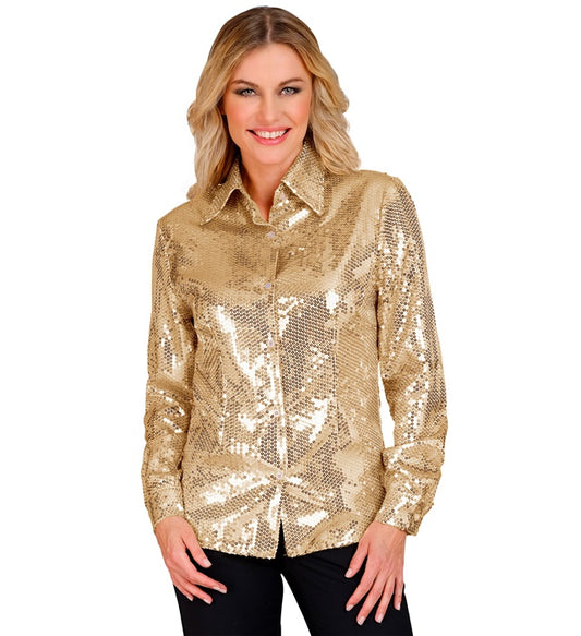 Goldene Paillettenbluse für Fasnacht und Karneval