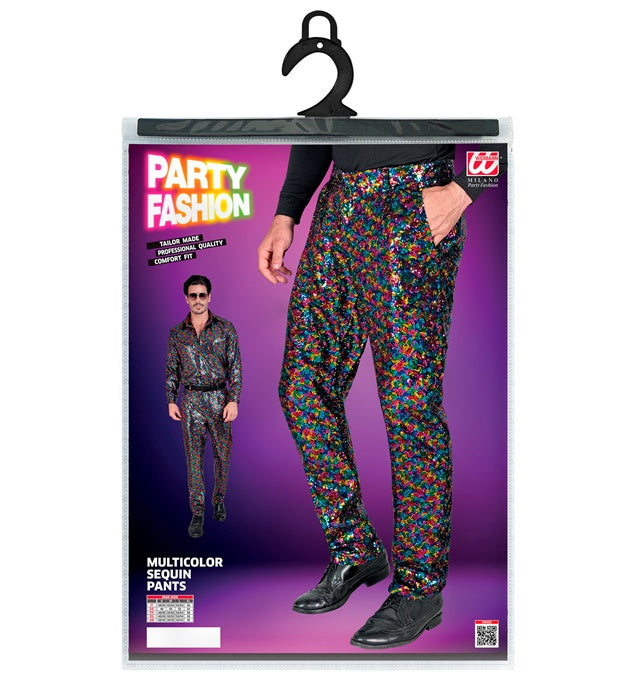 Bunte Paillettenhose mit Glitzereffekt für Fasnacht und Karneval