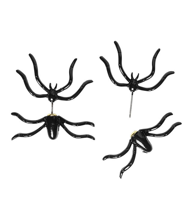 Ohrstecker Spinne durchbohrt als auffälliges Fasnachts-Accessoire