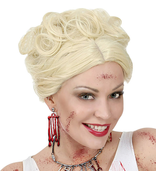 Bluttropfen Ohrhänger in roter Tropfenform als Halloween Accessoire