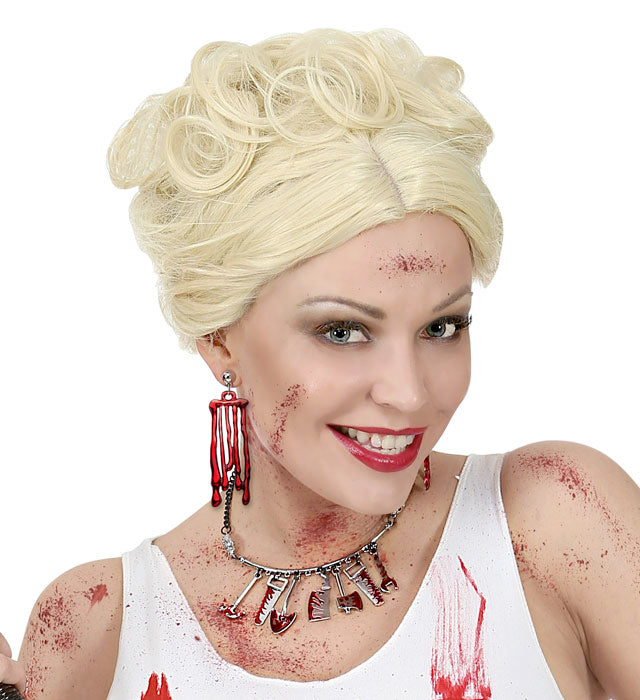 Kette mit blutigen Miniwerkzeugen als Halloween-Kostümzubehör