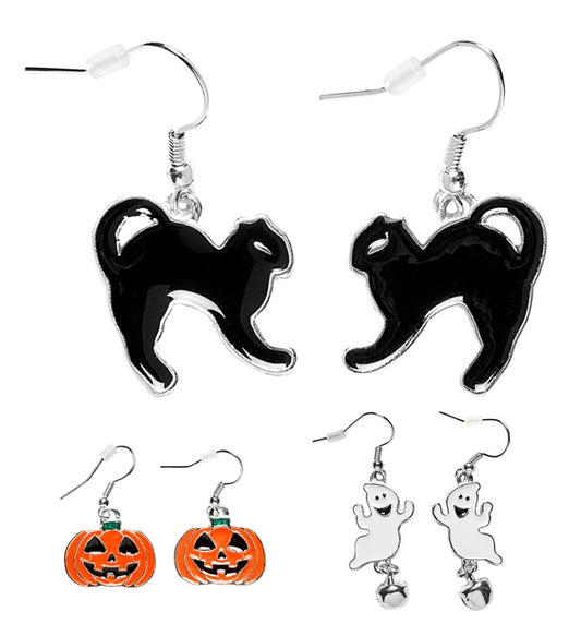 Kinder Halloween Ohrringe 3er Set mit verschiedenen Motiven