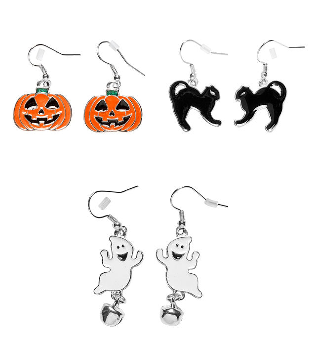 Kinder Halloween Ohrringe 3er Set mit verschiedenen Motiven