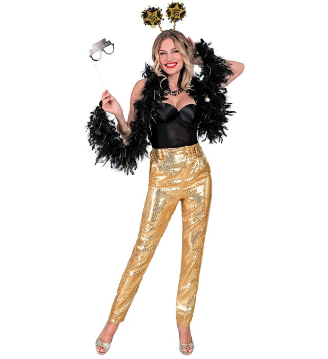 Goldene Paillettenhose für Fasnacht und Mottoparty mit elastischem Bund