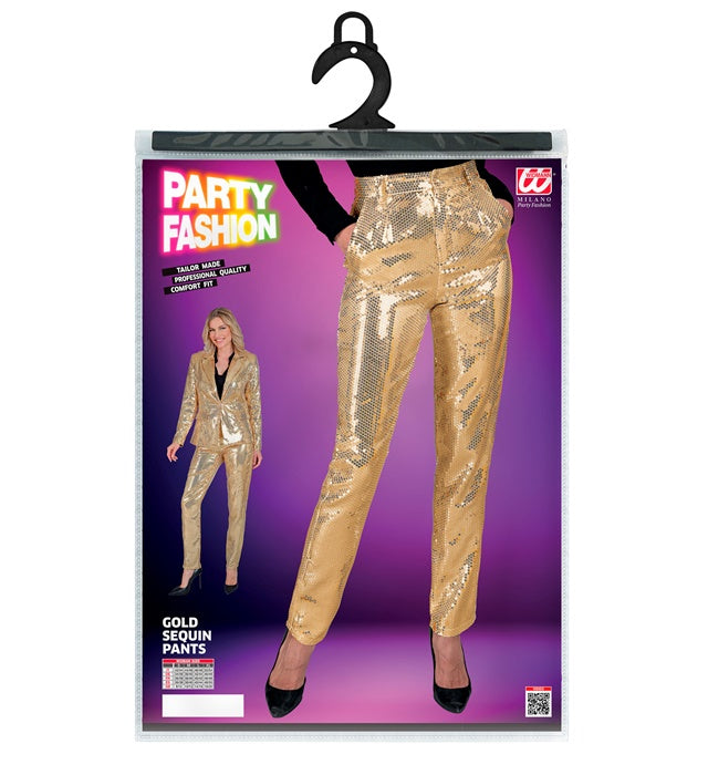 Goldene Paillettenhose für Fasnacht und Mottoparty mit elastischem Bund