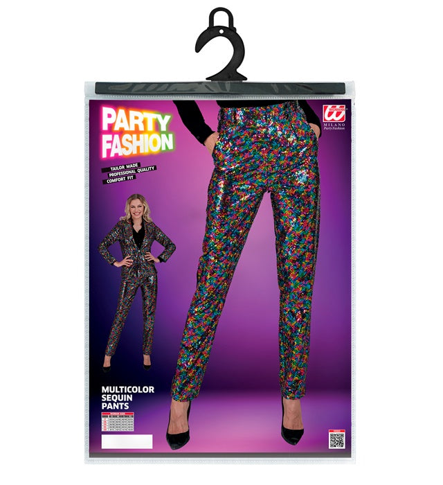 Bunte Paillettenhose für Fasnacht mit elastischem Bund