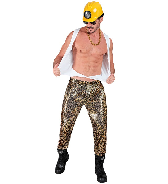 Paillettenhose im Leopardenmuster für Fasnacht und Karneval