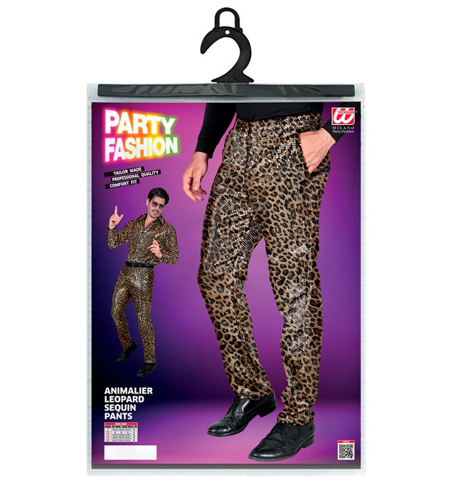 Paillettenhose im Leopardenmuster für Fasnacht und Karneval