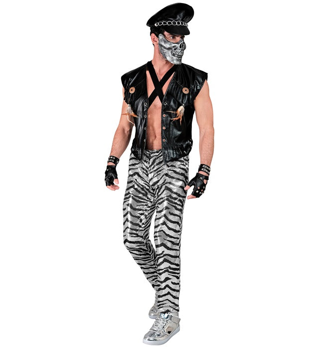 Paillettenhose im Zebramuster mit glänzendem Design für Fasnacht