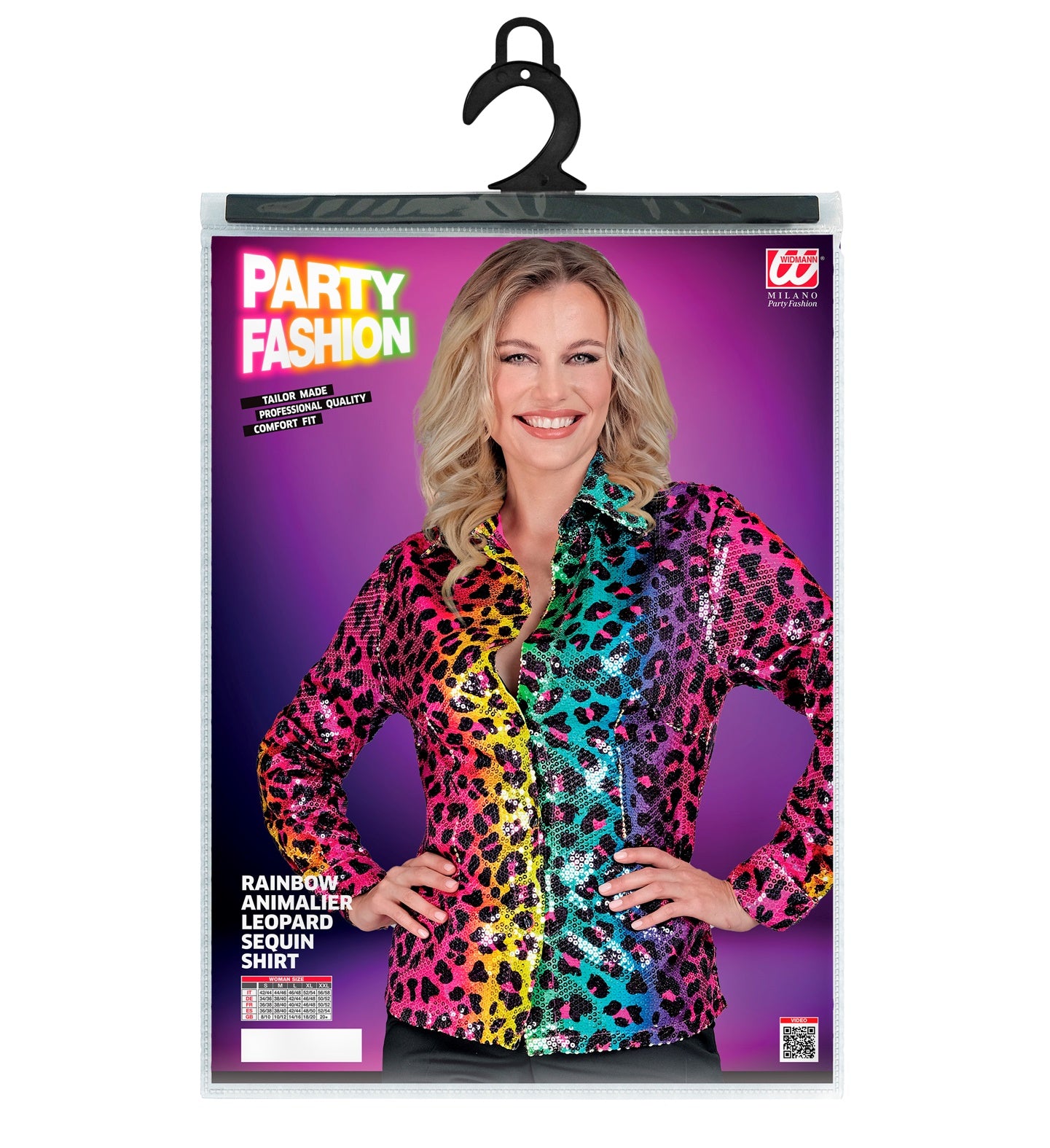 Paillettenbluse im Leopardenmuster Rainbow