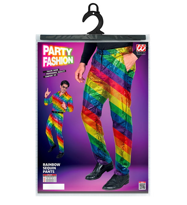 Paillettenhose im Regenbogenmuster für Fasnacht und Karneval