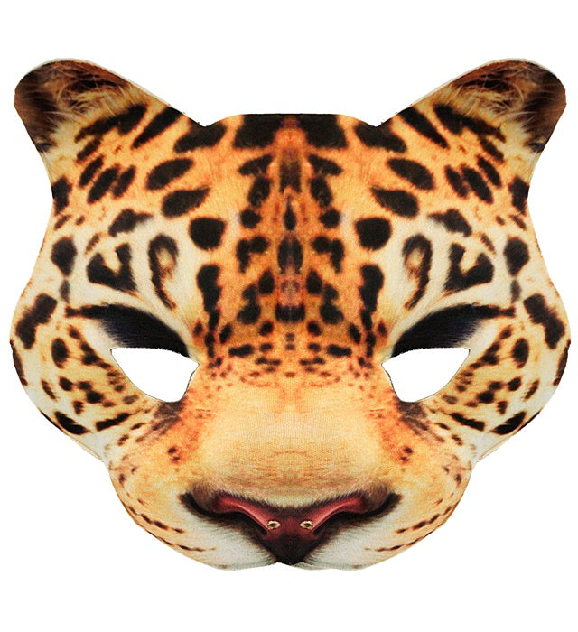Leopardenmaske aus Stoff ohne Kinn für Fasnacht und Karneval