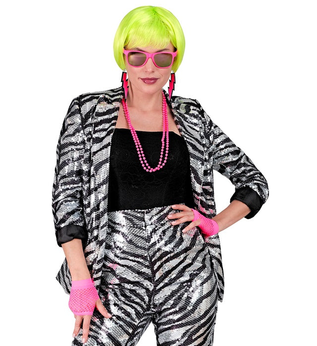 Pailletten-Blazer im Zebramuster für Fasnacht und Karneval