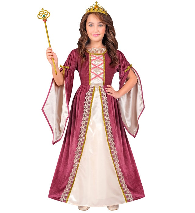 Mittelalter Prinzessin Kostüm mit Unterrock und Krone auf Fasnacht