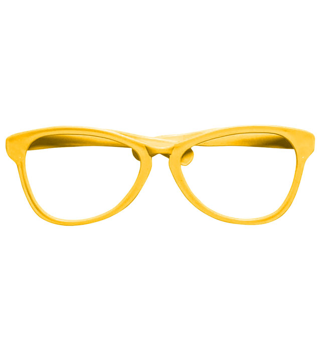 Gelbe überdimensionale Riesenbrille als Fasnacht-Kostümzubehör
