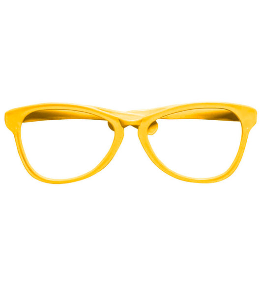 Gelbe überdimensionale Riesenbrille als Fasnacht-Kostümzubehör