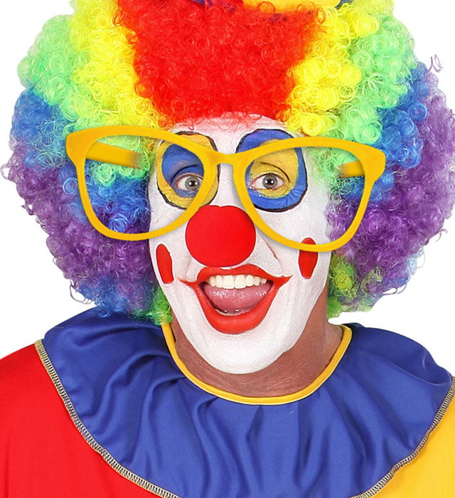 Gelbe überdimensionale Riesenbrille als Fasnacht-Kostümzubehör