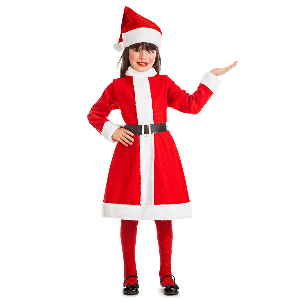 Miss Santa Weihnacht Mädchen Kostüm inkl. Mütze, Kleid, Gürtel