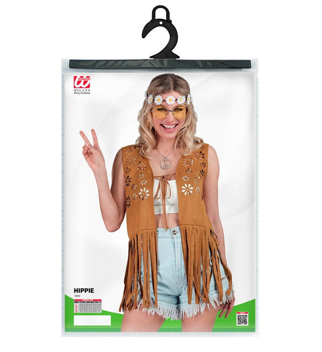 Bunte Hippie-Weste mit Retro-Muster für Fasnacht und Karneval