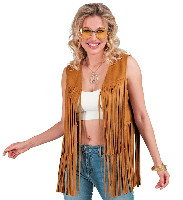 Bunte Hippie-Weste im Retro-Stil für Fasnacht und Karneval