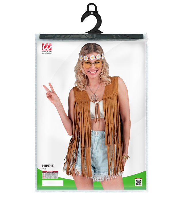 Bunte Hippie-Weste im Retro-Stil für Fasnacht und Karneval