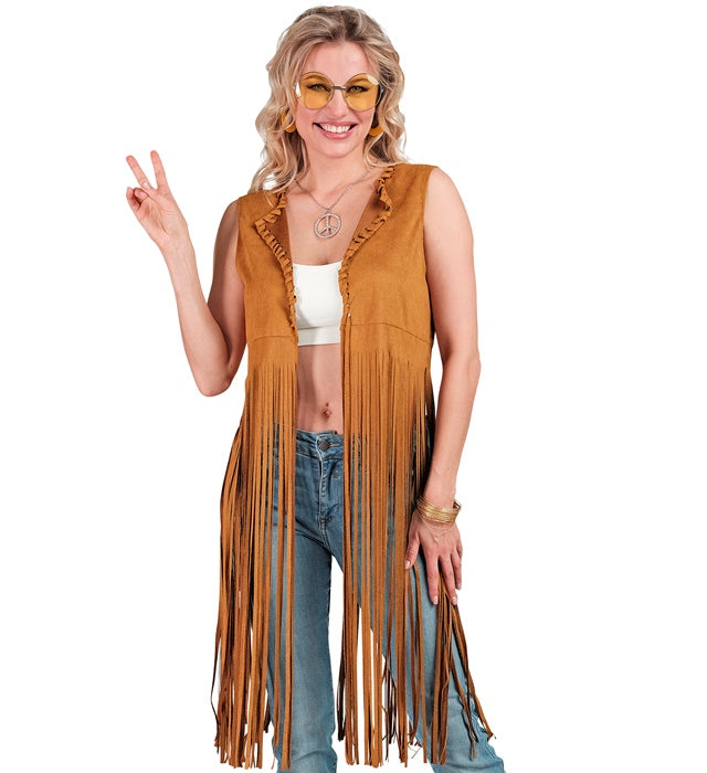 Bunte Hippie-Weste im Retro-Stil für Fasnacht und Mottopartys