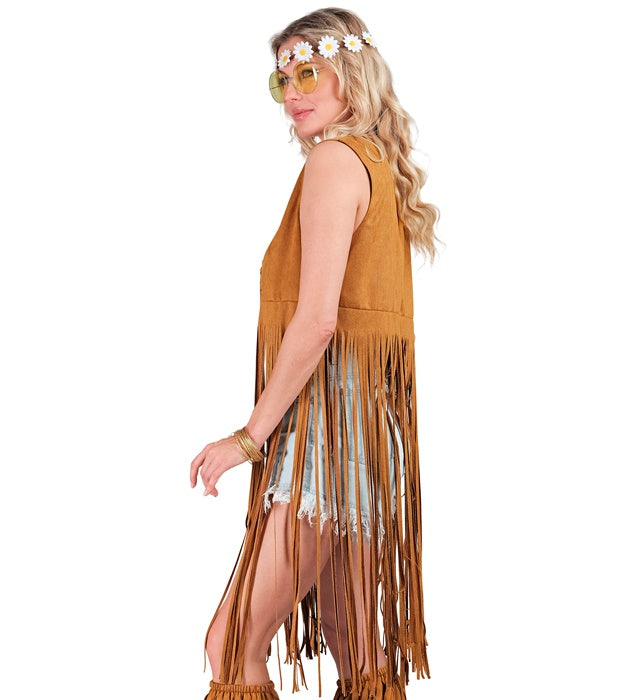 Bunte Hippie-Weste im Retro-Stil für Fasnacht und Mottopartys