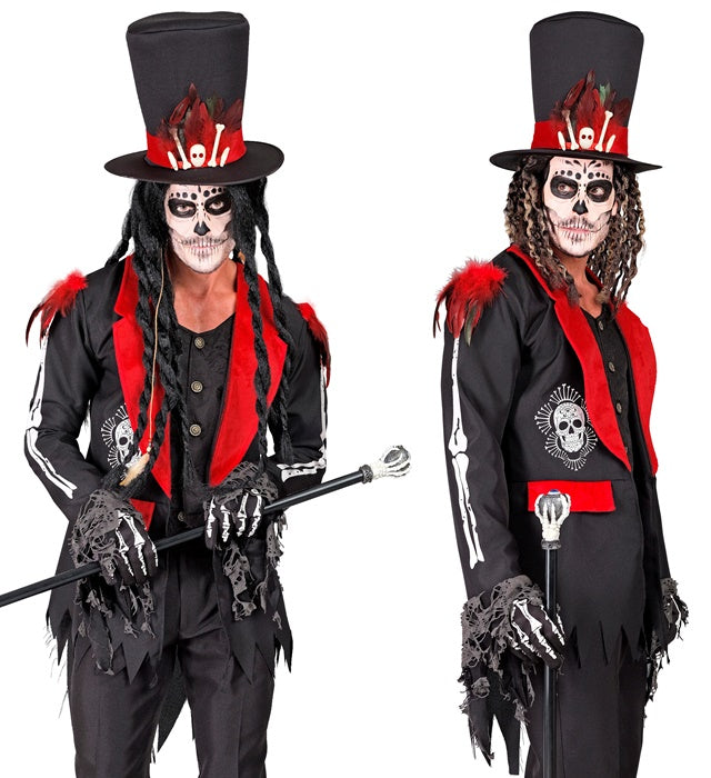 DIA DE LOS MUERTOS Kostüm bestehend aus Jacke, Weste und Hut auf Fasnacht-Event