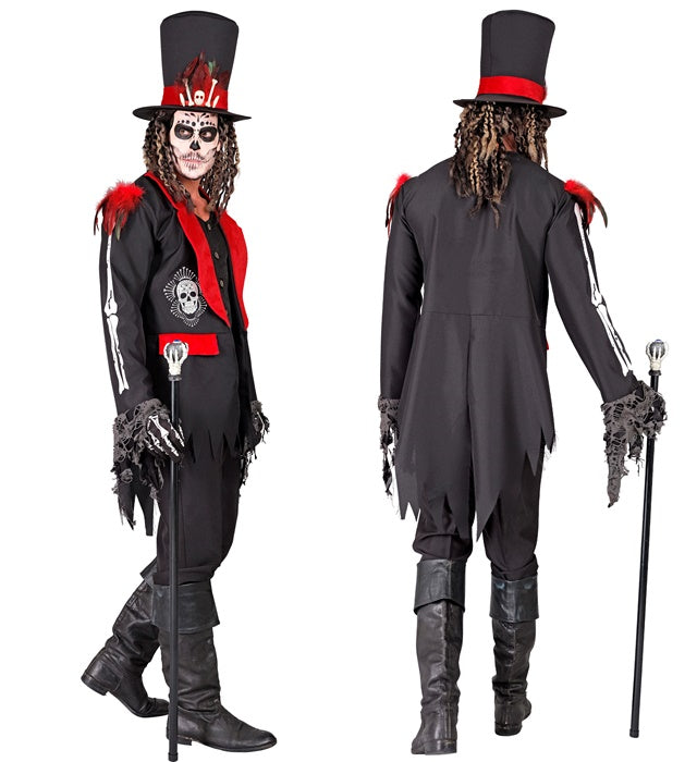DIA DE LOS MUERTOS Kostüm bestehend aus Jacke, Weste und Hut auf Fasnacht-Event