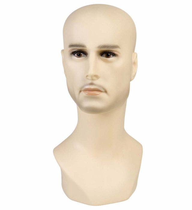 Perückenkopf für Herren 40 cm in natürlicher Form zum Stylen und Aufbewahren von Perücken